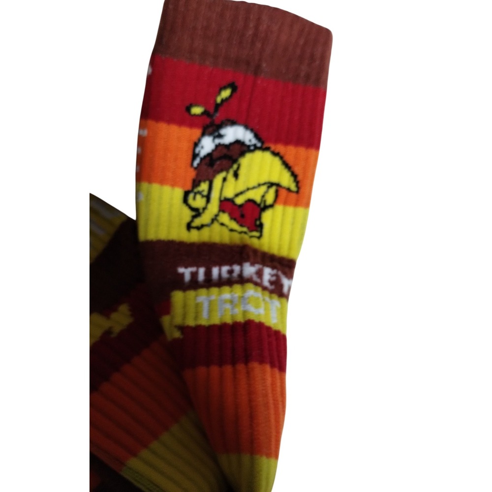 Funny Thanksgiving Turkey Trot Socks Novelty Fall Socks Unisex One Size